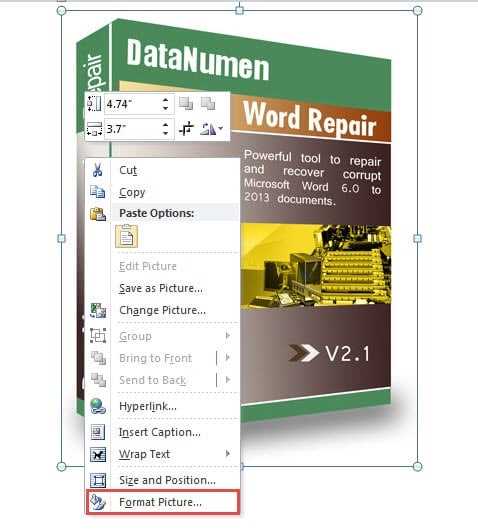 Как добавить форматированный текст к изображению в Word