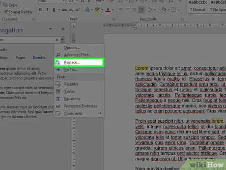 Использование функции поиска и замены в Microsoft Word