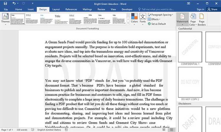 Как создать заголовок, используя водяной знак в Microsoft Word