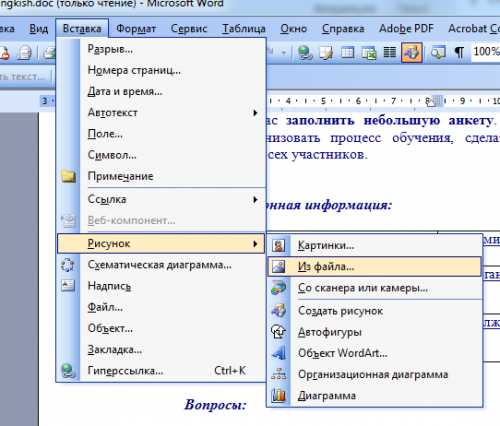 Настройка документа: полезные советы по вставке изображений в Microsoft Word