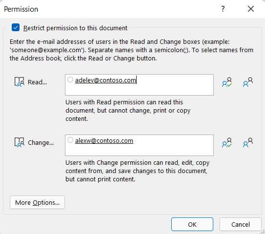 Оптимальные настройки общего доступа к документу в Microsoft Word