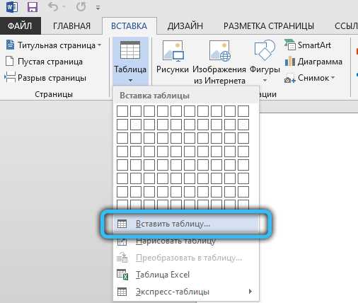Основные инструменты для работы с таблицами в Microsoft Word